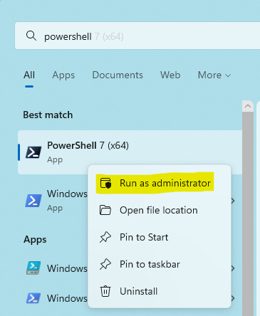 run as Administrator