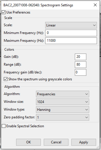 audacity settings